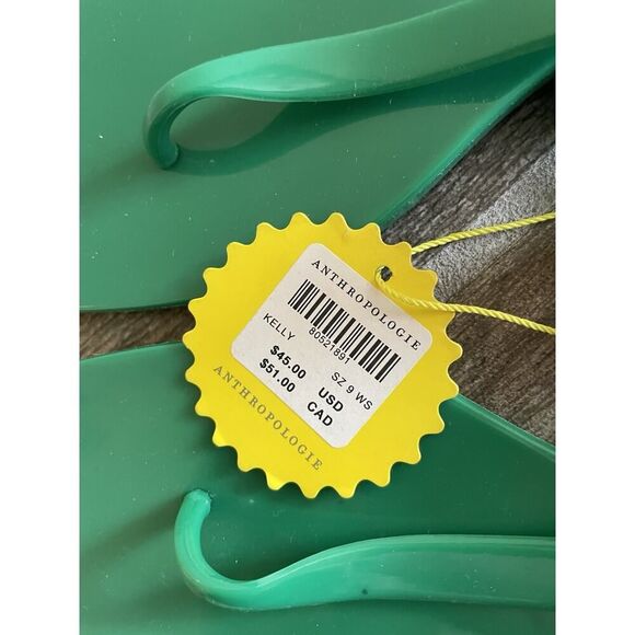 New Jeffrey Campbell A Lil Bit Sandals Jelly Thong ~ Green ~ Sz 9 NEW w tag - Picture 5 of 6